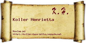 Koller Henrietta névjegykártya
