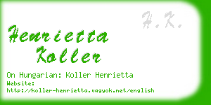 henrietta koller business card
